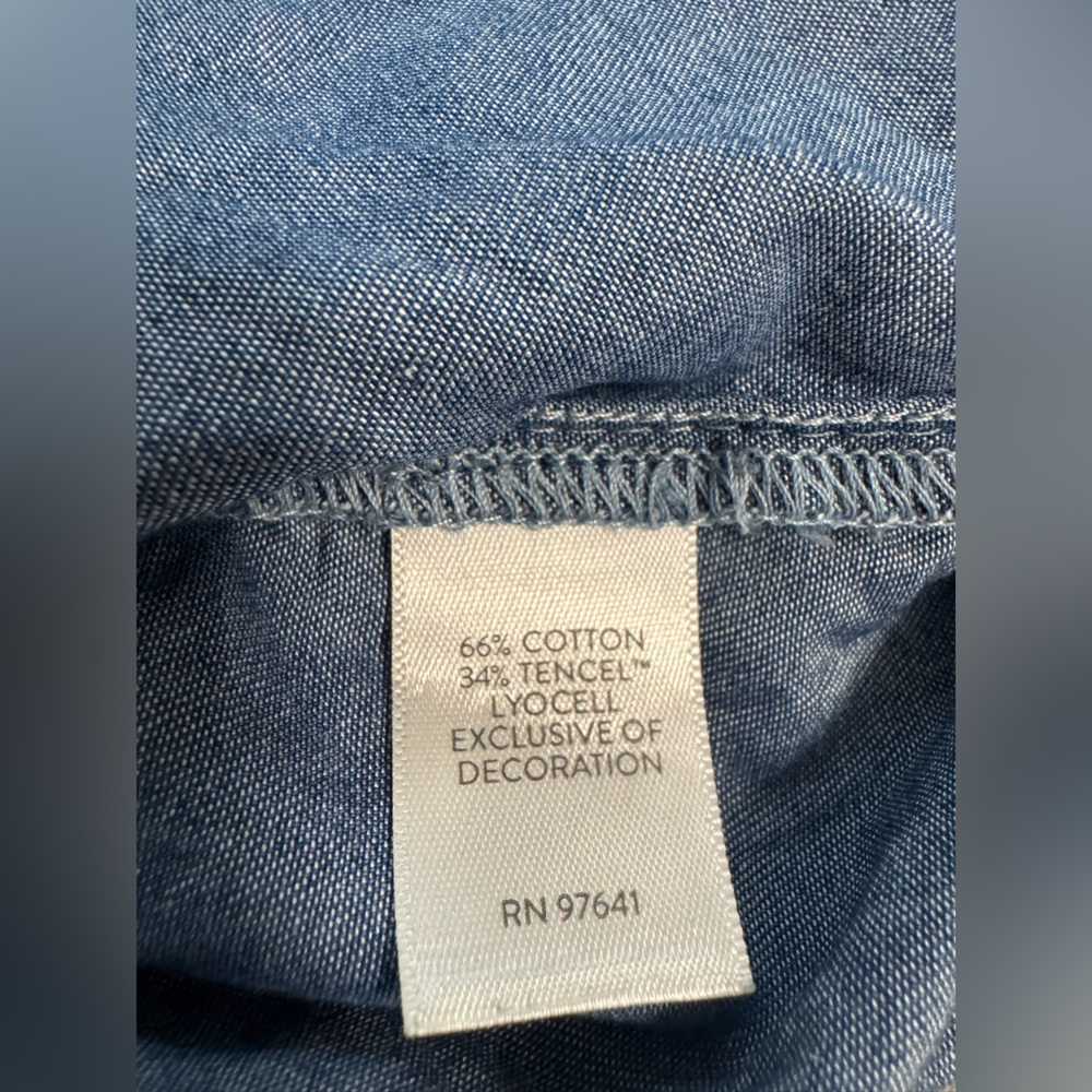 J. Jill Denim Embroidered Indigo A-Line Dress Size XSP - Picture 8 of 9